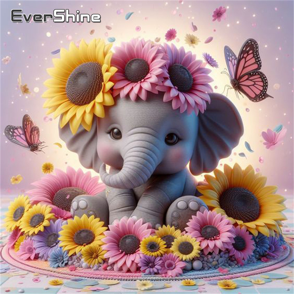 Photo Mosaic Print - Evershine Elefant Diamant Malerei Tier Kreuzstich