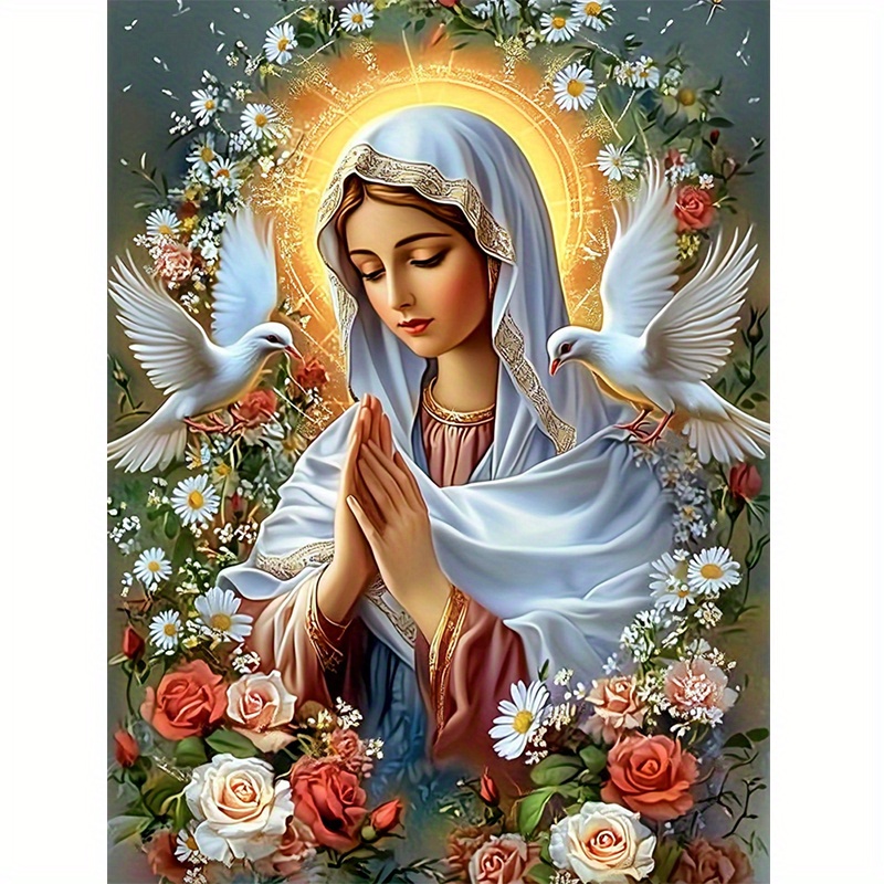 Photo Mosaic Print - Diamantmalerei Andächtiges Religiöses Porträt Mosaik Handgefertigtes