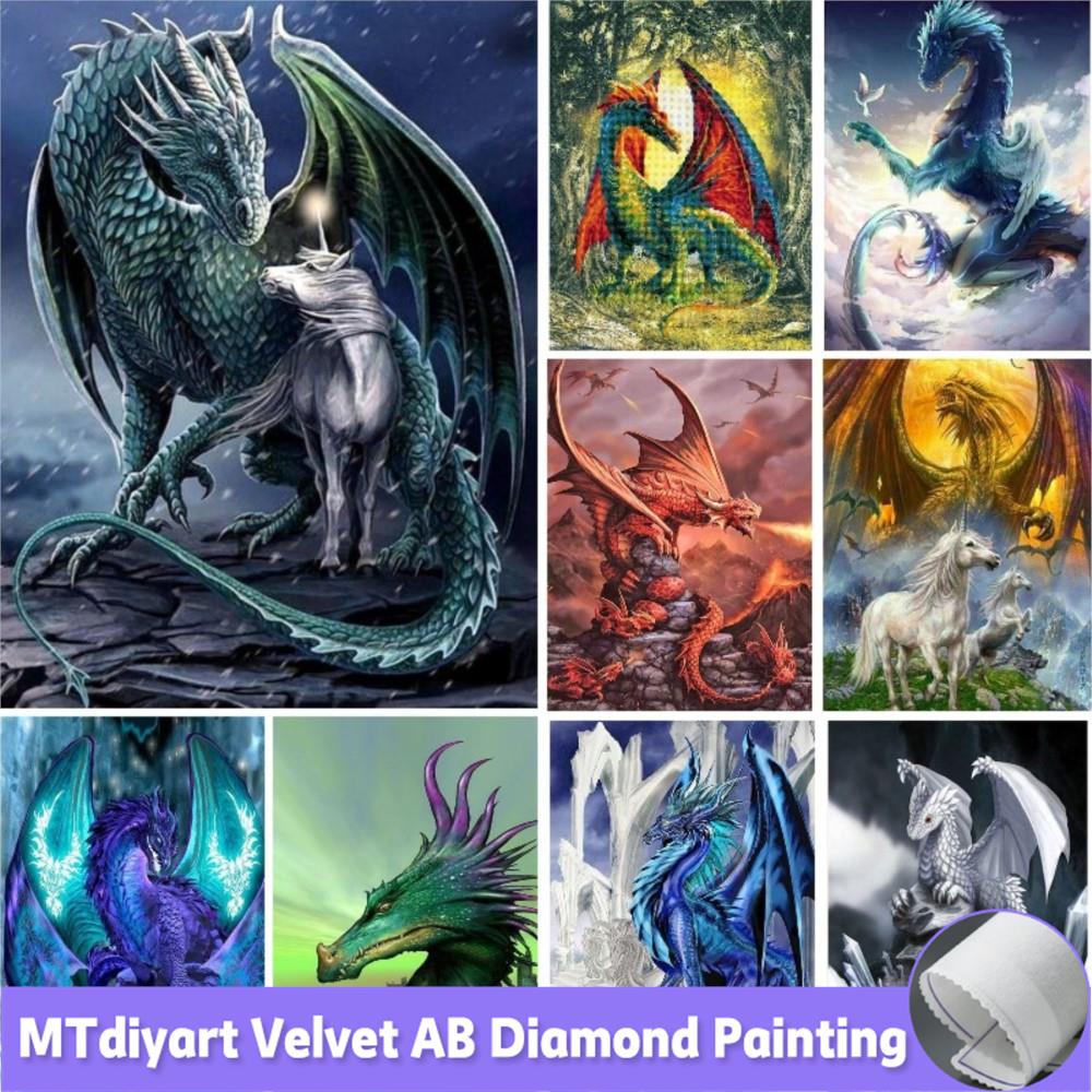 Photo Mosaic Print - DIY 5d Drachen und Einhorn Diamant